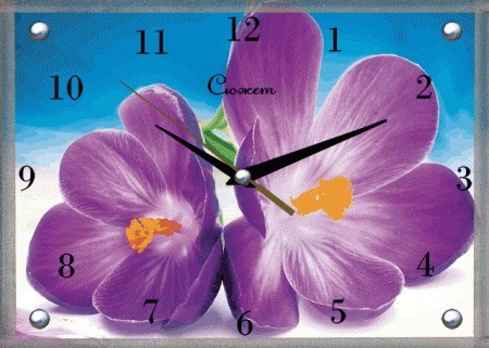 часы настен 20*25см цветы B1121 /Сюжет