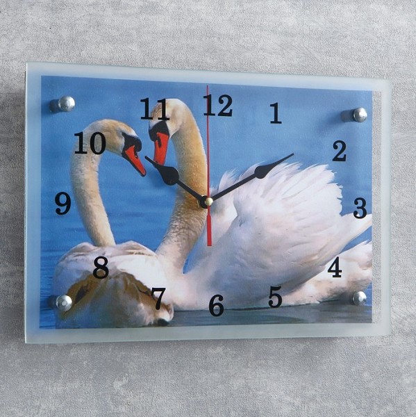 часы настен 20*30см природа (Лебеди)(В1710)/Сюжет