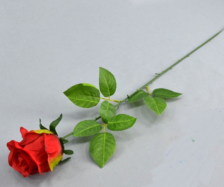 цветы иск. Роза 70 см красная/МЦ