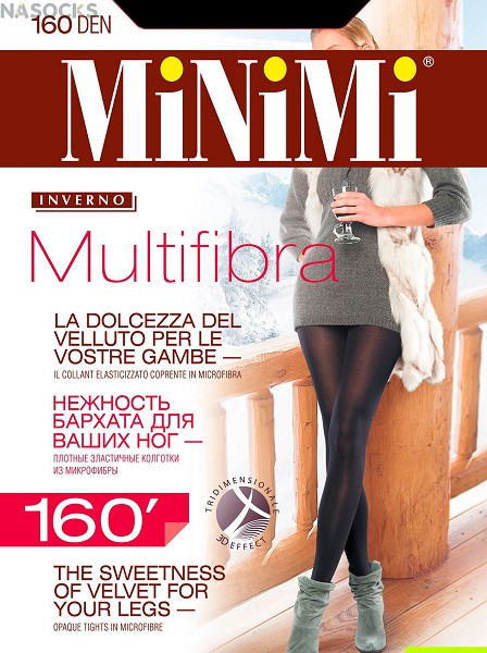 колготки жен. Minimi MULTIFIBRA 160D  3 nero (черный)полиамид 92%, эластан 8% теплые/Италия