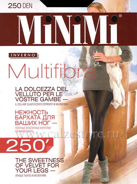 колготки Minimi MULTIFIBRA 250D  4 nero (черный)полиамид 92%, эластан 8% теплые/Италия