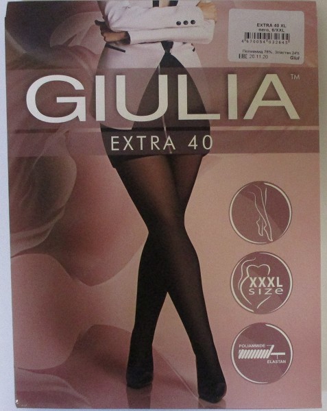 TIGHTS EXTRA 40 XXL Nero. GIULIA.