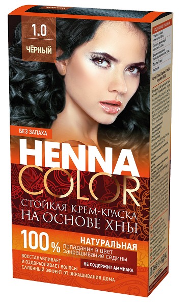 краска-крем д/волос Henna Color  1.0 тон Черный 115мл/Фитокосметик/20