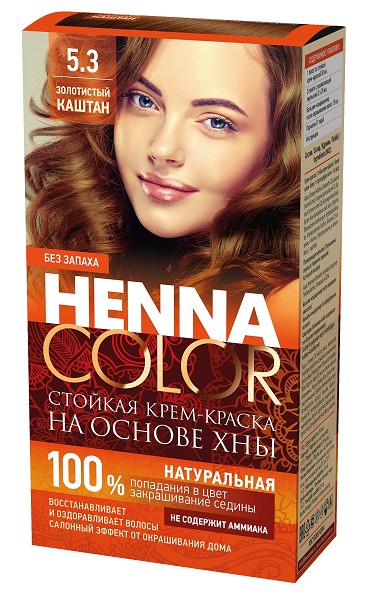 краска-крем д/волос Henna Color  5.3 тон Золотистый каштан 115мл/Фитокосметик/20