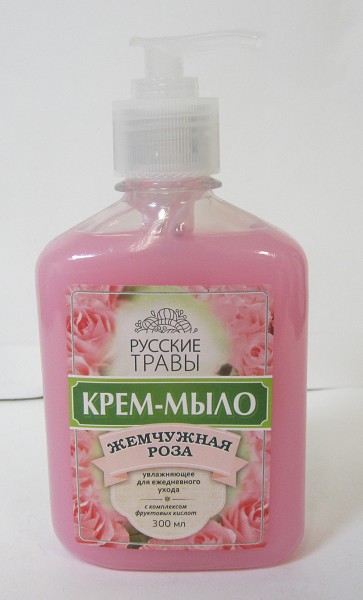 мыло жидк крем Русские травы 300мл дозатор Жемчуж.роза/АМС/12