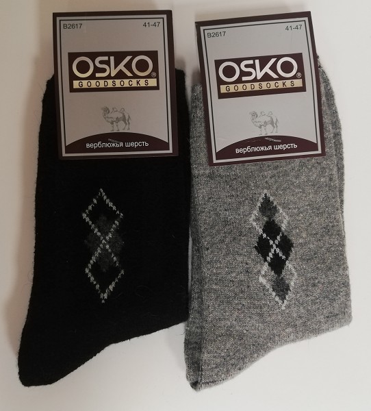 носки муж. OSKO Ромбы р.41-47 шерсть (верб.шерсть70% бамбук20% па5% эластан5%) теплые/Текс/12