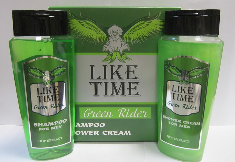 п.набор муж LIKE TIME  Green Rider (ш-нь 250мл+ гель-крем д/д 250мл)/БРК/10