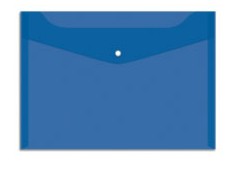 папка -конверт на кнопке А4 150мк синяя (162530)/Рел/10