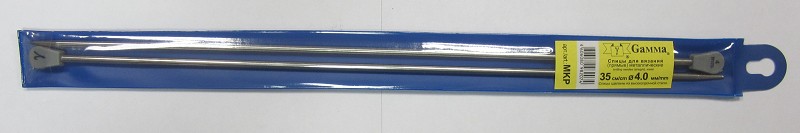 спицы д/вязания GAMMA прямые металл.под никель d 4.0мм 35см/Рукод-е