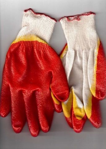 перчатки трикотажные облитые с двойным покрытием 