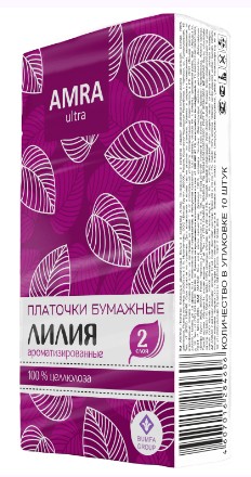 платки AMRA бум.2-сл 10шт белые аромат Лилии/БумГр/240x10
