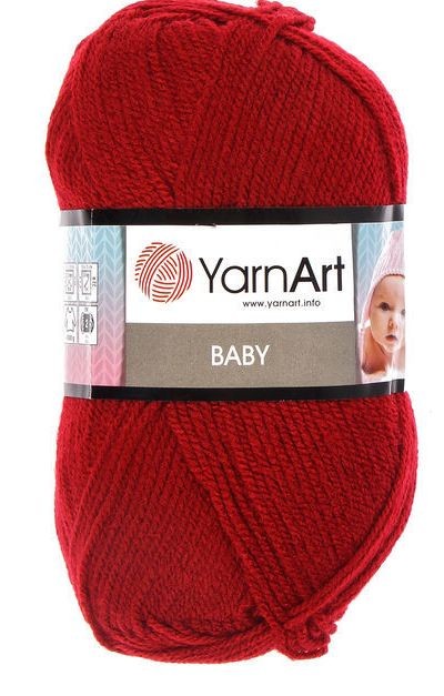 пряжа Беби YARN ART 100%акрил 150м/50г красный/Рукод-е/5