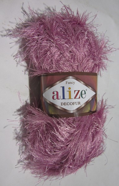 пряжа Декофур ALIZE (травка) 100%полиэстр 110м розовый-100гр/Рукод-е/5
