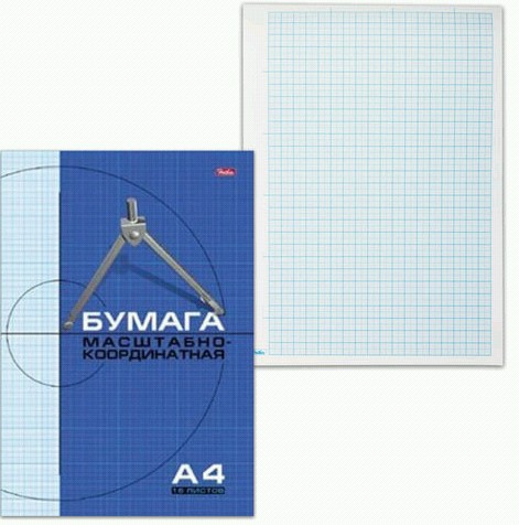 бумага масштабно-координатная миллиметровая голубая А4 16л скоба Хатбер/СМН