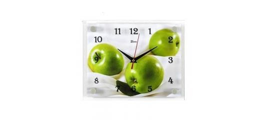 часы настен 20*26см фрукты Зеленые яблоки 990/21 век