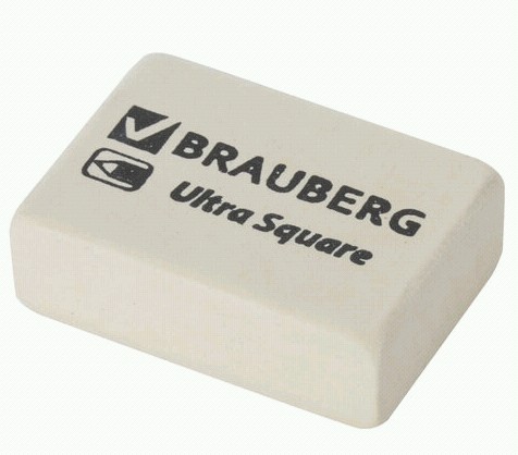 ластик Ultra Square Brauberg белый 26*18*8мм/Brauberg/80