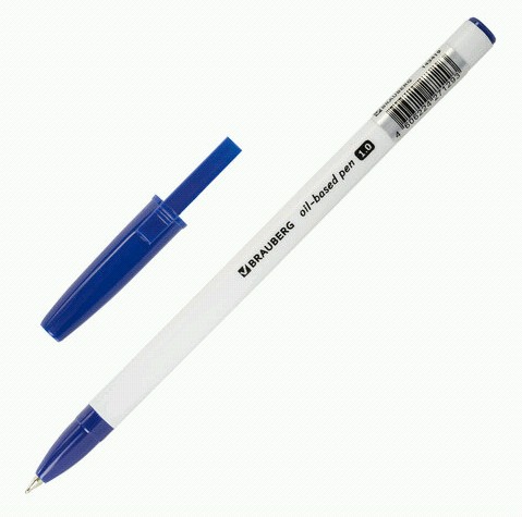 ручка шар. синяя 0,5мм BRAUBERG Stick Medium масляная/СМН/48