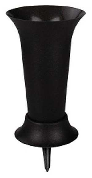 ваза д/цветов под срезку d 190мм h 410мм черная с колышком/Альтернатива/12