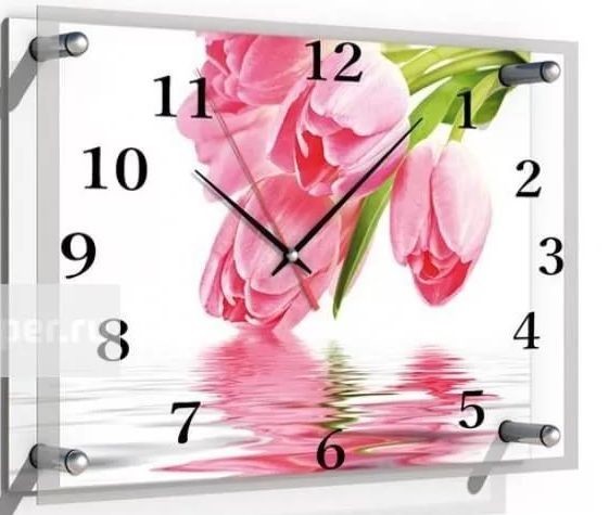 часы настен 25*35см цветы Тюльпаны В2561/Сюжет