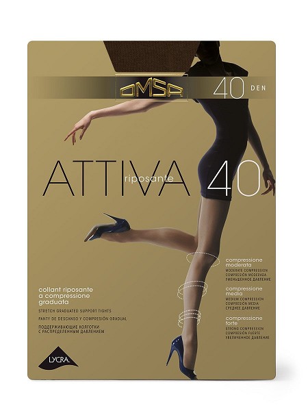 колготки жен. Omsa Attiva 40D 5 cioccolato(шокол.)/Omsa