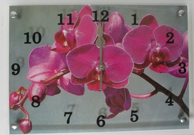 часы настен 25*35см цветы Орхидея В1137/Сюжет