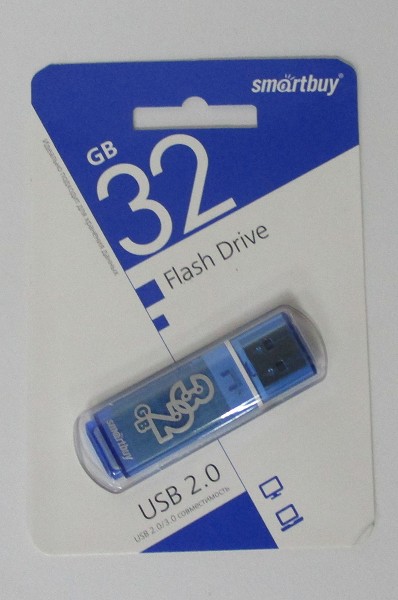 карта памяти Smart Buy USB Flash 32Gb Glossy голубая (флэшка)/SmB
