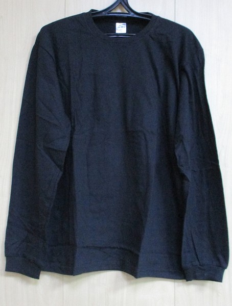 футболка муж. AURA 155-2 р.52 с рукавом, черная (100% хлопок)/Текс