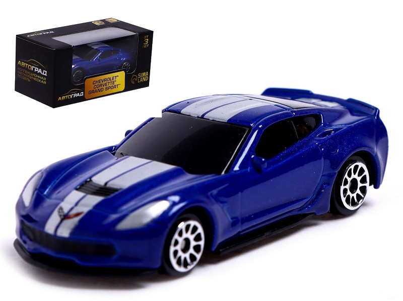игрушка машина Chevrolet Copvett 1:64 метал синий 7*2,8*2 см/С-Л