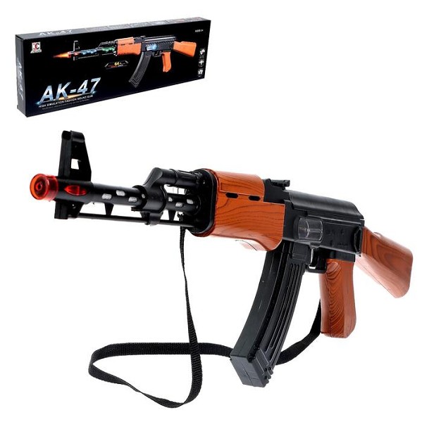 игрушка автомат АК-47 свет, звук. от батар. 63 см х 3,5 см х 20 см/С-Л
