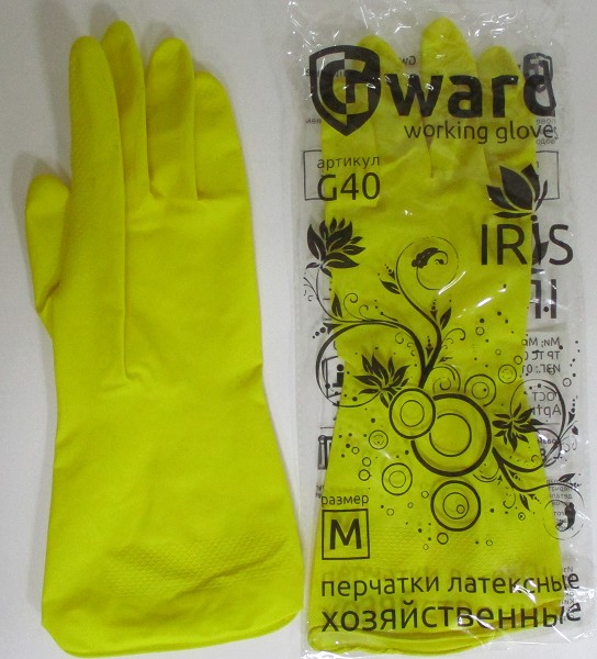 перчатки резиновые (латексные)Gward Iris M ЖЕЛТЫЕ/ХЗ/240x12