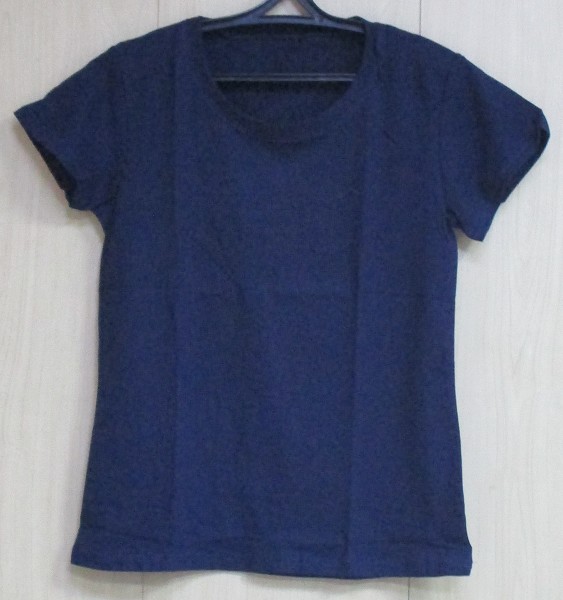 футболка жен. Ласкита Однотон. р.42-44 тем.синяя (85% хлопок, 10% полиэстер, 5% эластан)/Текс