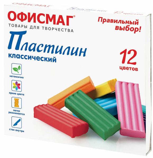 пластилин 12цв. 