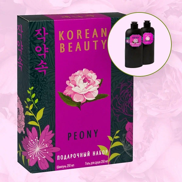 п.набор жен. Korean Beauty Peony mini (ш-нь 250мл+гель д/душа 250мл)/Фестива/12