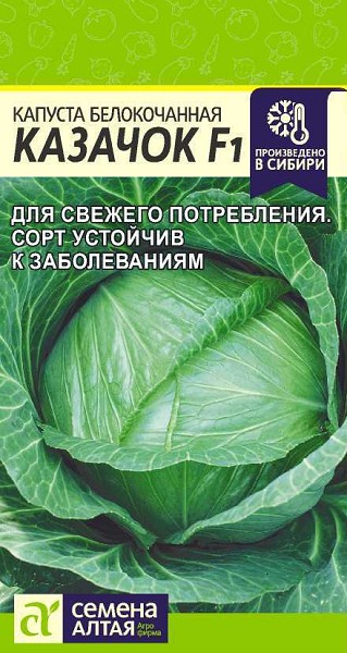 семена Капуста Казачок F1 ЦП 0,1гр раннесп./СемАлт/10