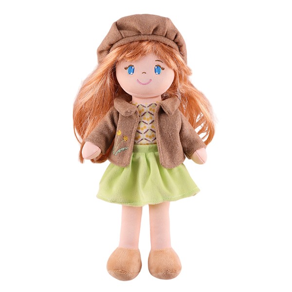 игрушка мяг Кукла Анет с Русыми Волосами в Платье и Шубке, 35 см Maxitoys/МакТ