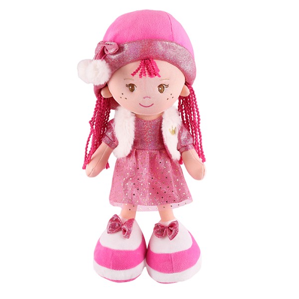 игрушка мяг Кукла Малышка Ника в Розовом Платье и Шляпке, 35 см Maxitoys /МакТ