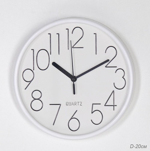часы настен 20см Классика, белый корпус, круглые E6051T6/Г-Трейд