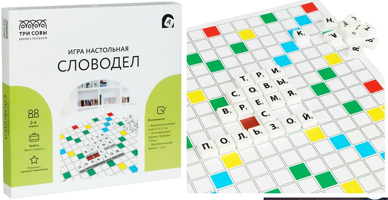 игра настольная Словодел, 27*27см ТРИ СОВЫ 359400/Рел