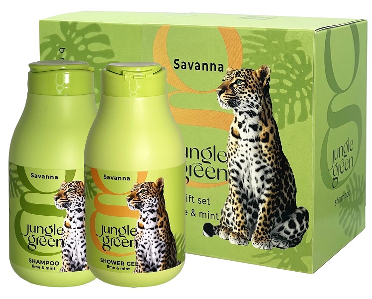 п.набор жен. №543 Jungle Green SAVANNA (ш-нь 250мл+гель д/душа 250мл) Гепард/Фестива/6