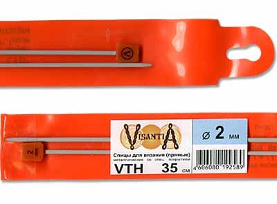 спицы д/вязания Visantia прямые металл.d 2.0мм 35см/Рукод-е