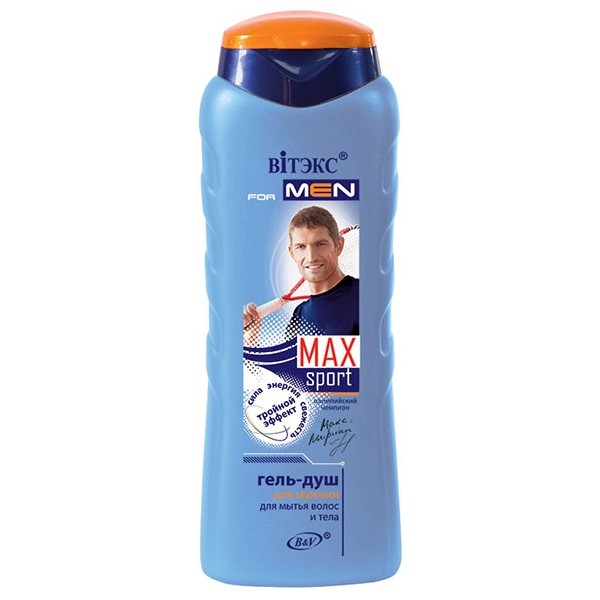 гель д/душа MAX 400мл муж. д/волос и тела (0818)/БелВит/18