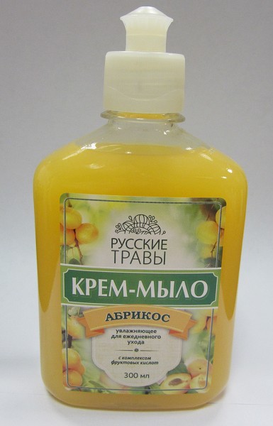 мыло жидк крем Русские травы 300мл пуш-пул Абрикос/АМС/12
