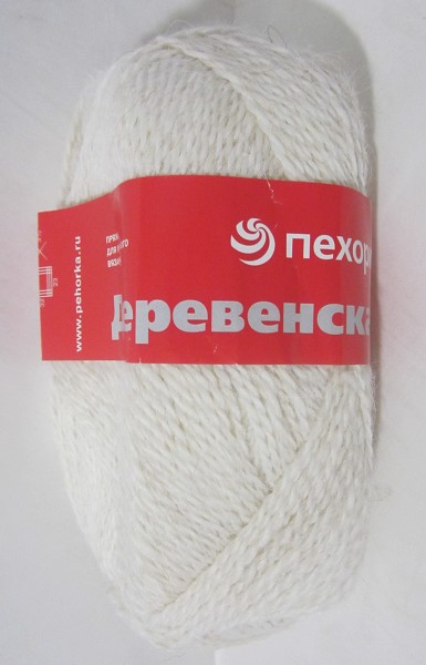 пряжа Деревенская шерсть100% 250м белый 100гр/Рукод-е/10