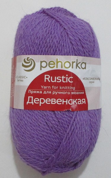 пряжа Деревенская шерсть100% 250м персидская сирень 100гр/Рукод-е/10