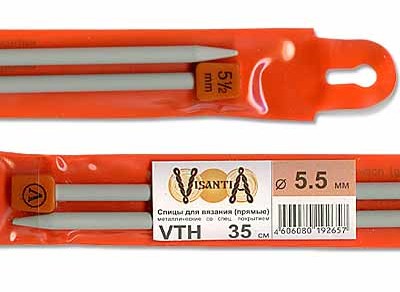 спицы д/вязания Visantia прямые металл.d 5.5мм 35см/Рукод-е