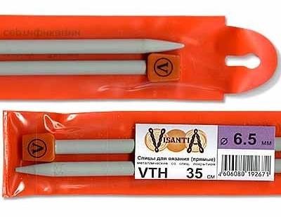 спицы д/вязания Visantia прямые металл.d 6.5мм 35см/китай