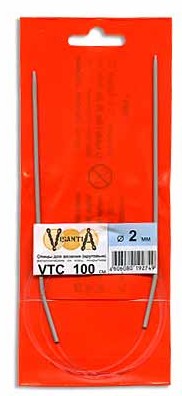 спицы д/вязания Visantia круговые,металл.со спец.покрыт.d 2.0мм 100см/Рукод-е