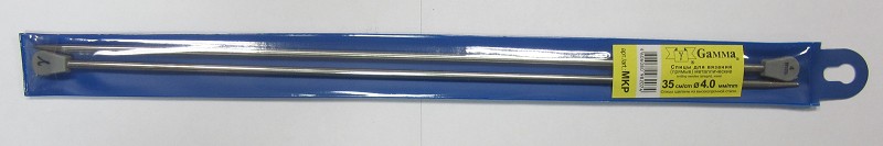 спицы д/вязания GAMMA MKP прямые металл.под никель d 4.0мм 35см/Рукод-е