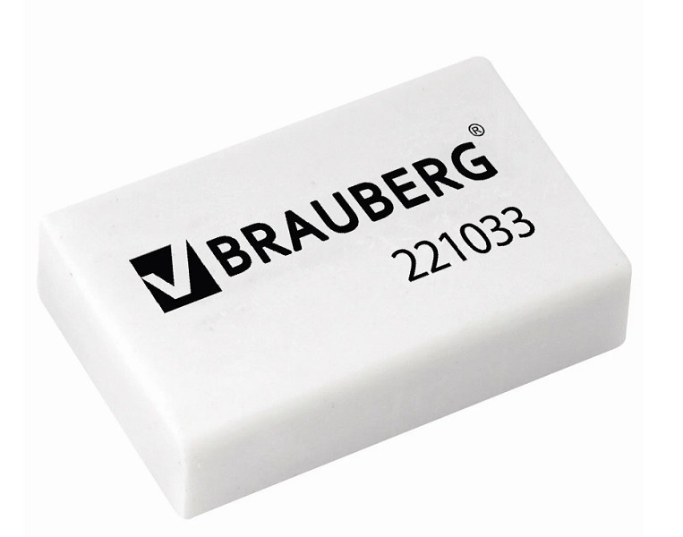 ластик канц. Brauberg цв.белый 26*17*7мм Brauberg/СМН/80