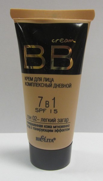 крем тональный BB 7в1 30мл комплек.дневной SPF15 тон 002 легкий загар/БелВит/15
